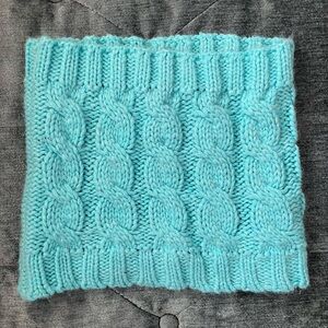 Cable Knit Neck Warmer, Cable Knitt Cowl, Infinity Scarf, Blue Cowl